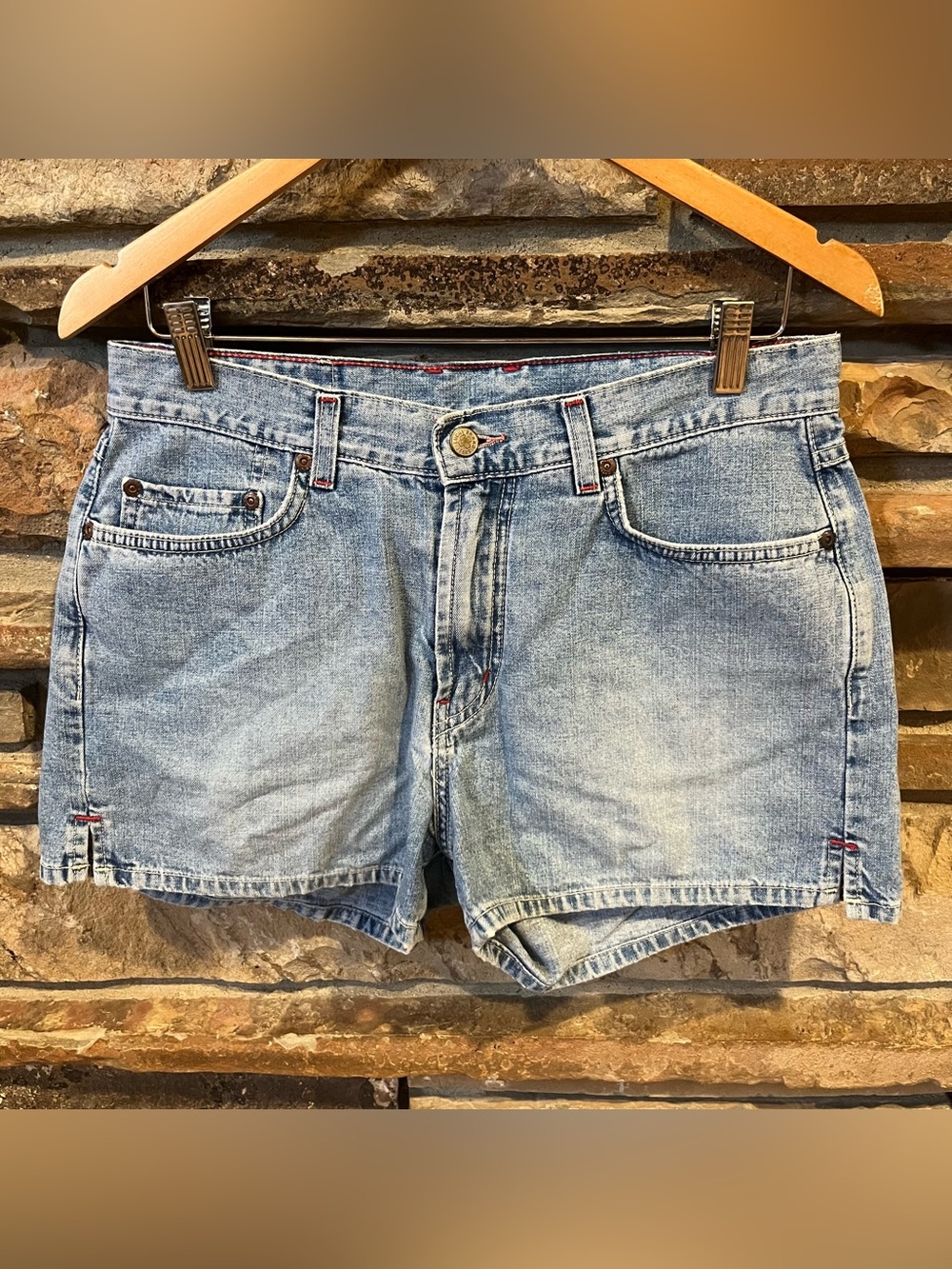 Vintage Lucky Brand Light Wash Denim Dungaree Shorts